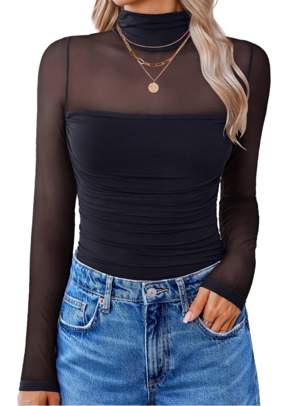 Avidlove Long Sleeve Turtle Neck Bodysuit